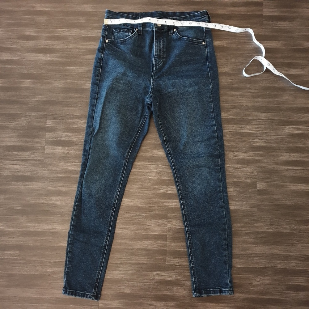 Top Shop High waisted skinny jean dark jean w 28